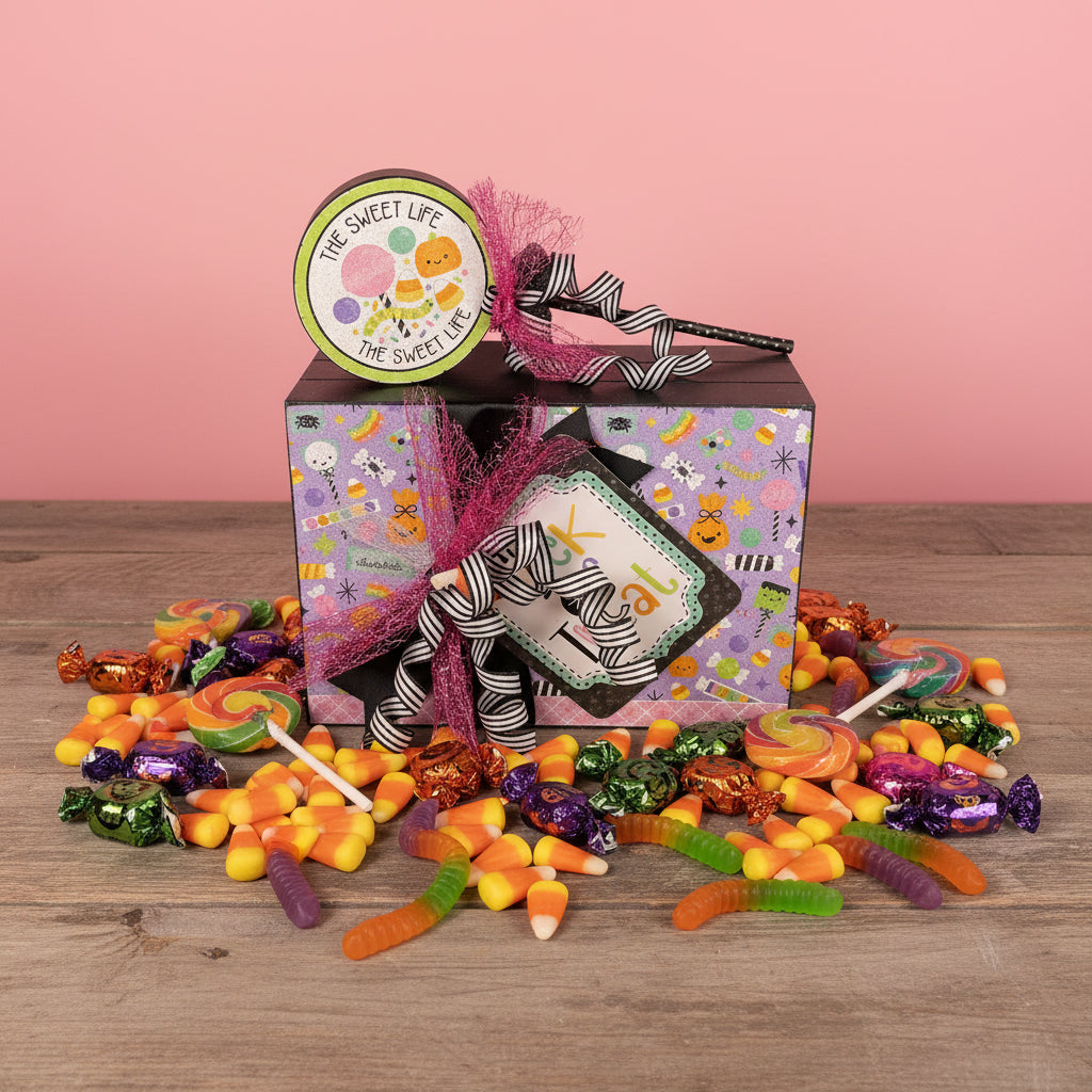 AGSD Halloween Decor - Trendy Pink Cute Candy Ghost Theme Stacking Book