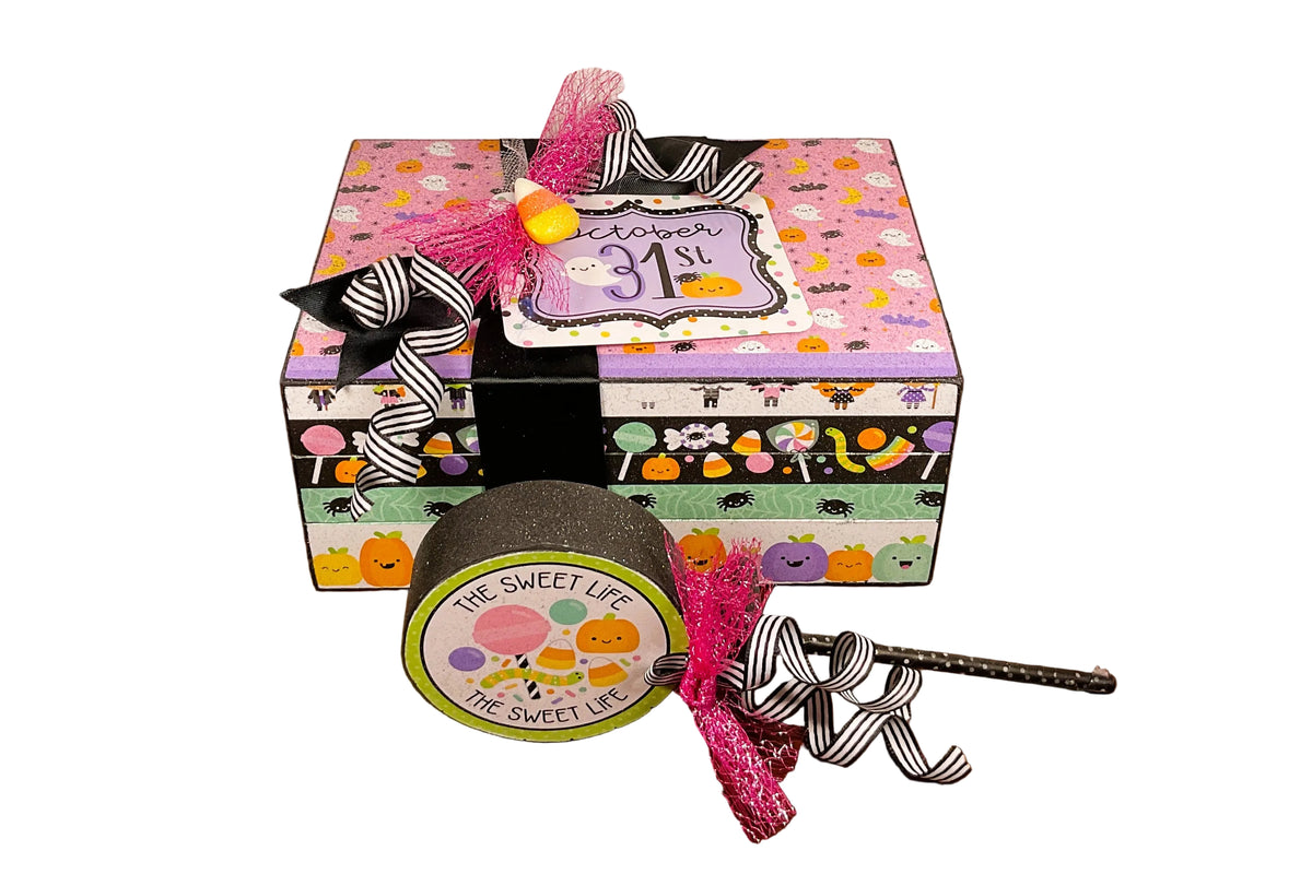 AGSD Halloween Decor - Trendy Pink Cute Candy Ghost Theme Stacking Book