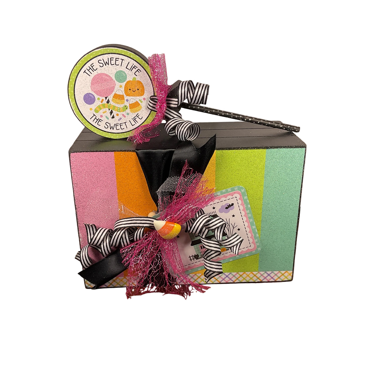 AGSD Halloween Decor - Trendy Pink Cute Candy Ghost Theme Stacking Book