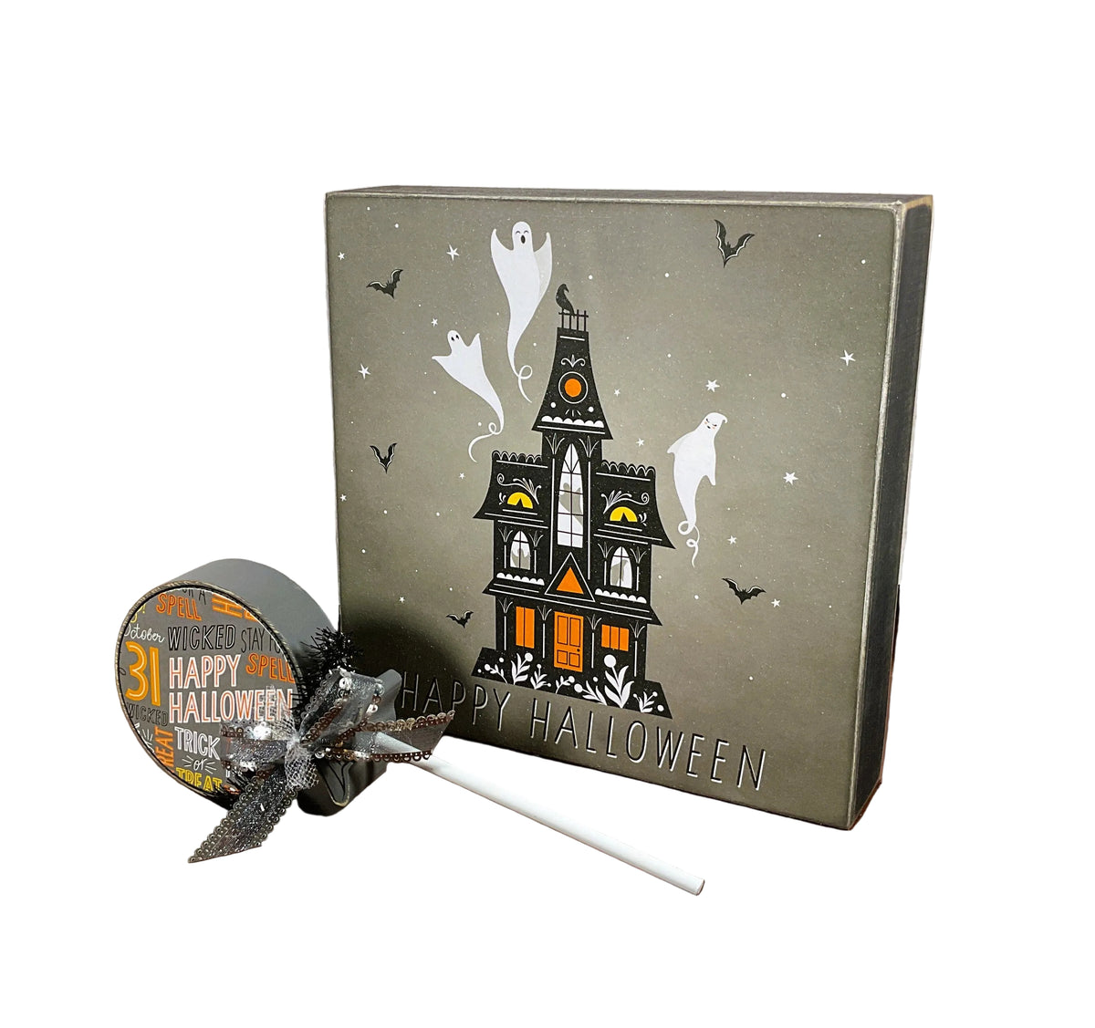 AGSD Halloween Decor - Box Sign & Large Lollipop Sucker