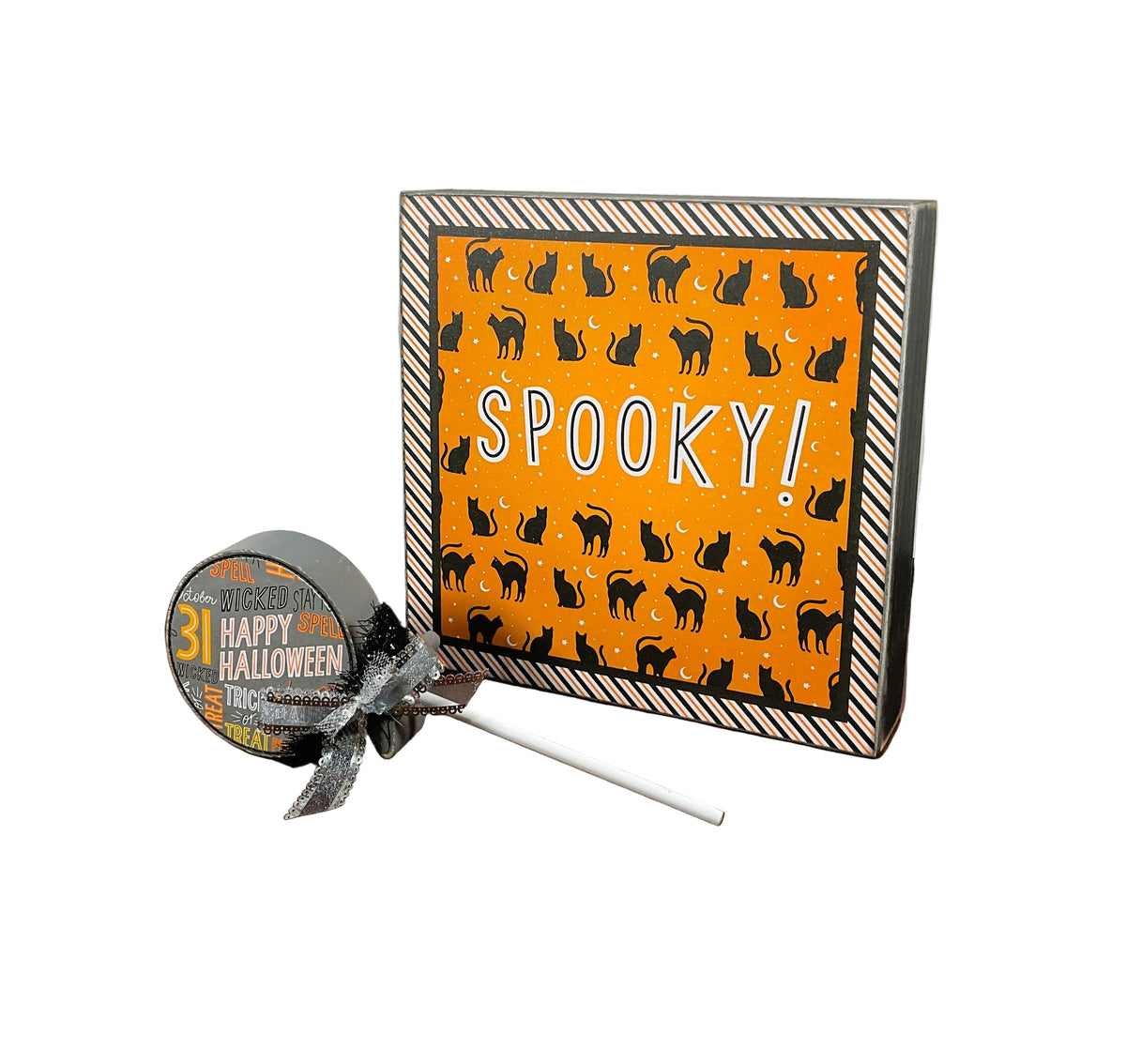 AGSD Halloween Decor - Box Sign & Large Lollipop Sucker