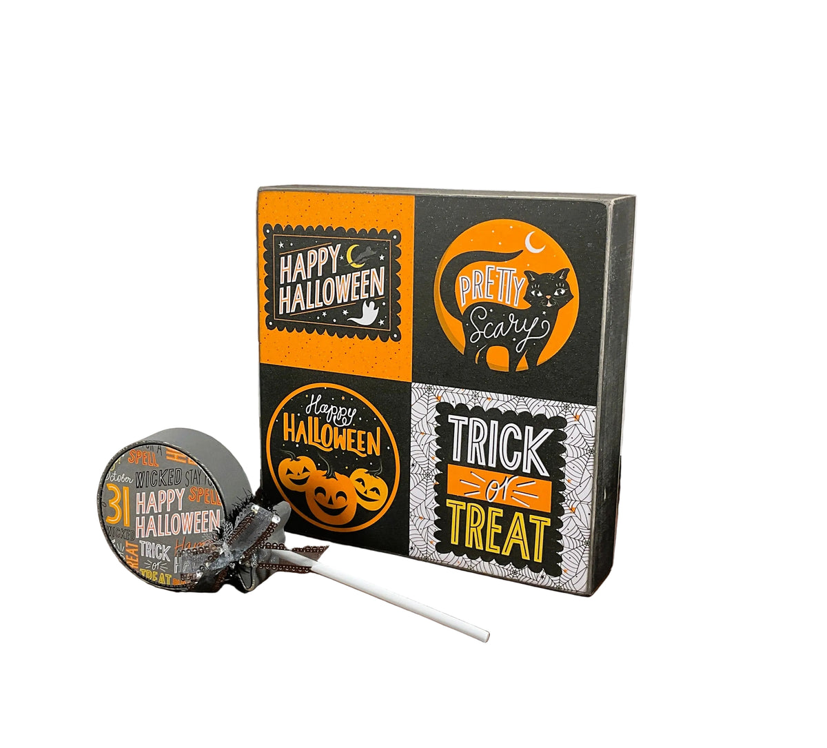 AGSD Halloween Decor - Box Sign & Large Lollipop Sucker