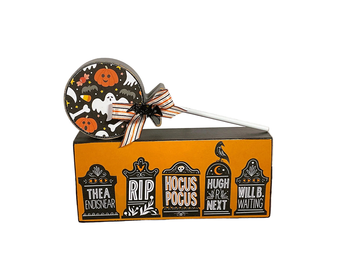 AGSD Halloween Decor - Box Sign & Large Lollipop Sucker