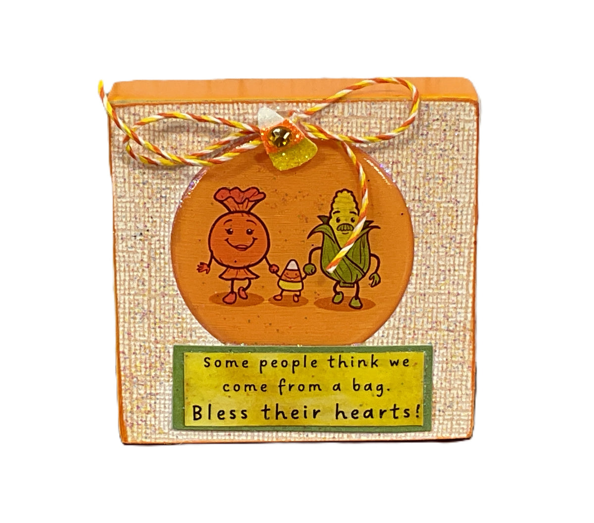 AGSD Halloween Decor - Candy Corn Snarky Funny Mini Block Sign