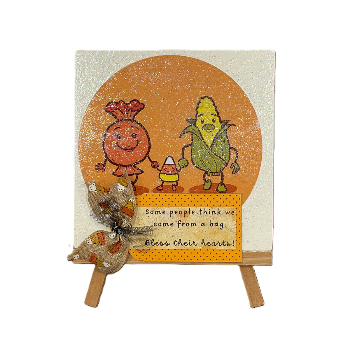 AGSD Halloween Decor - Candy Corn Snarky Funny Easel Sign