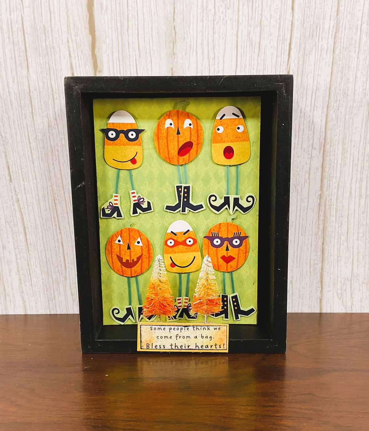 AGSD Halloween Decor - Candy Corn Shadow Box 3-D Sign