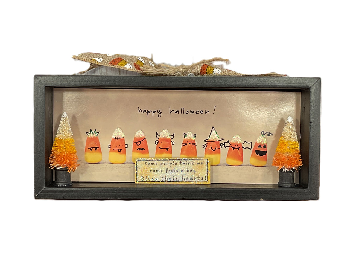 AGSD Halloween Decor - Candy Corn Snarky Shadow Box 3-D Sign