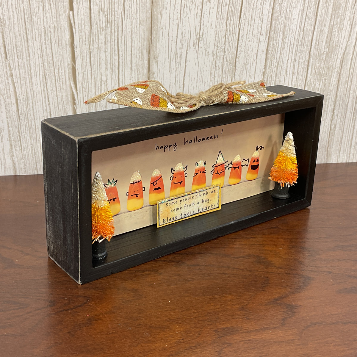 AGSD Halloween Decor - Candy Corn Snarky Shadow Box 3-D Sign