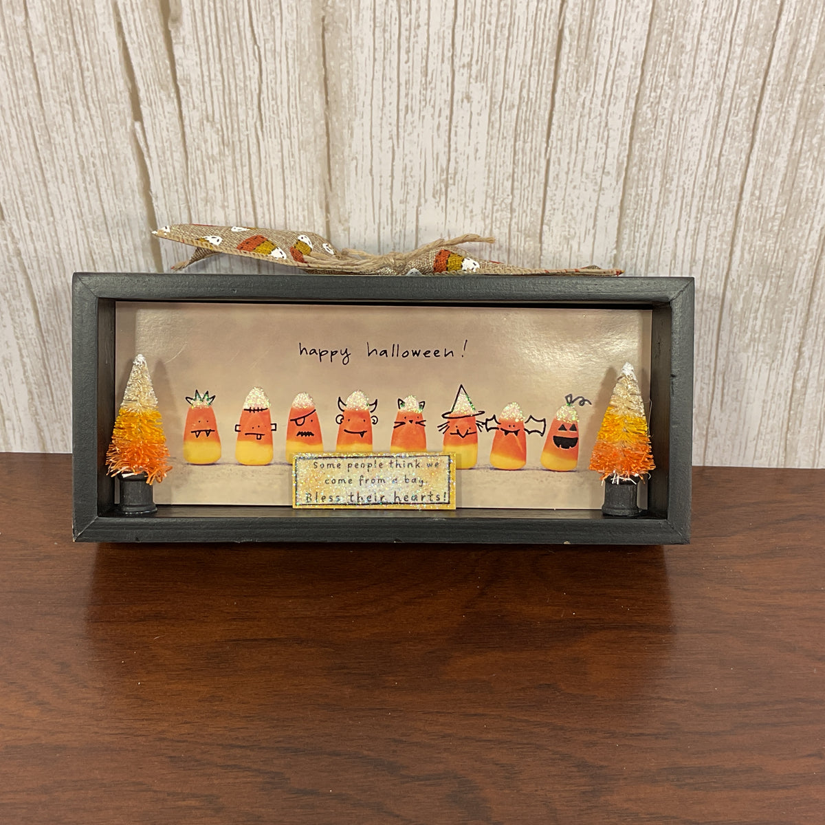 AGSD Halloween Decor - Candy Corn Snarky Shadow Box 3-D Sign