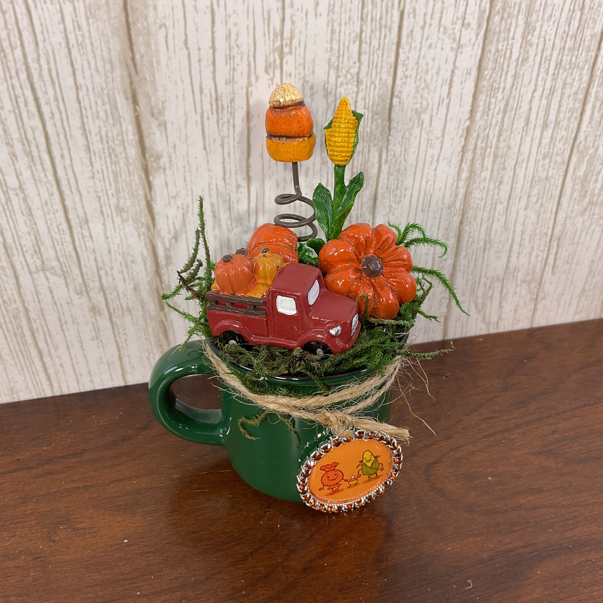 AGSD Halloween Fall Home Decor - Candy Corn Scarecrow Mini Mug Display