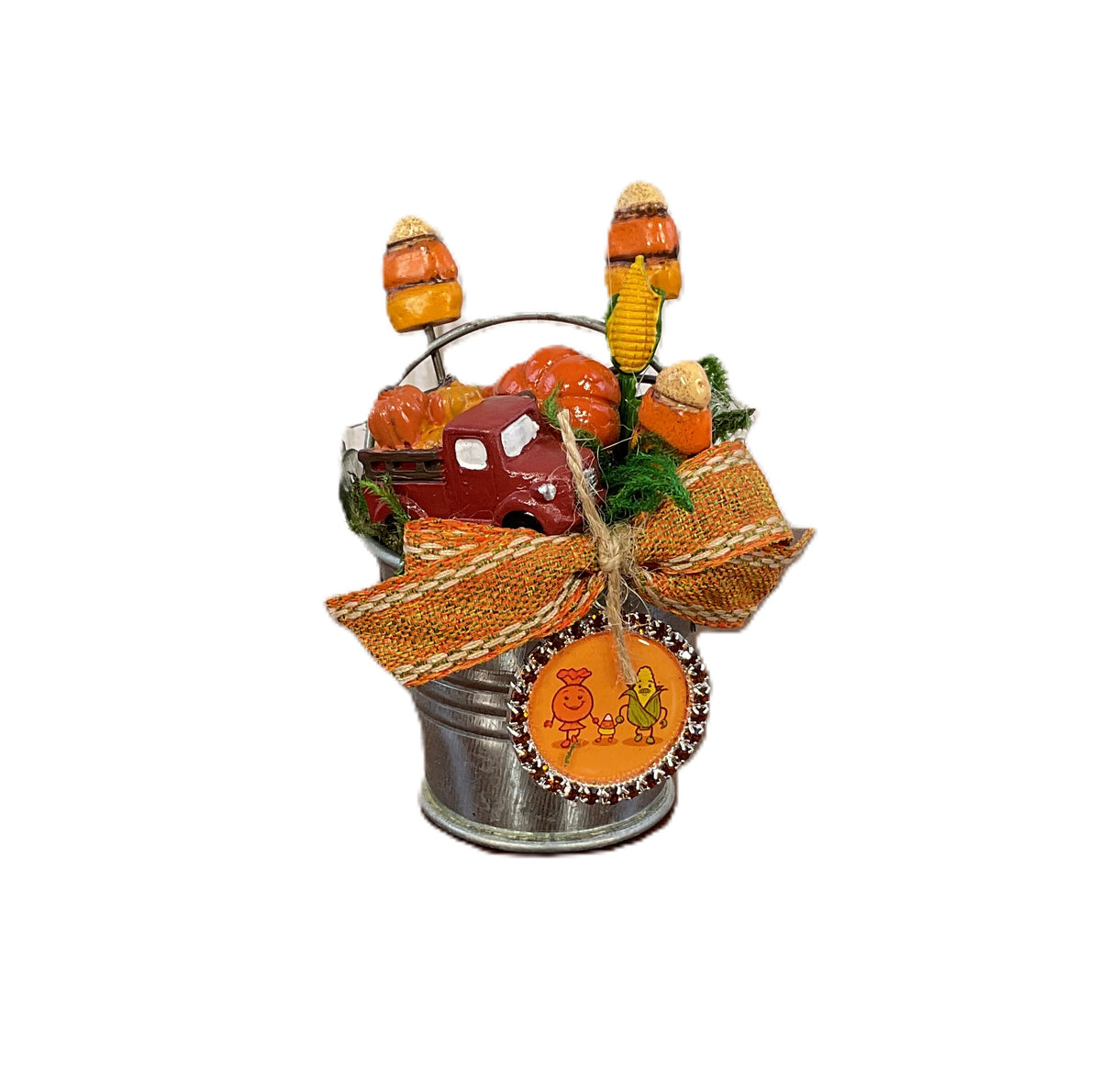 AGSD Halloween Fall Home Decor - Candy Corn Scarecrow Mini Mug Display