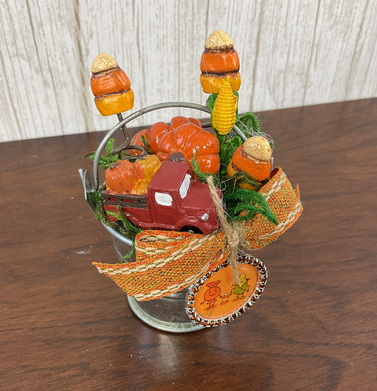 AGSD Halloween Fall Home Decor - Candy Corn Scarecrow Mini Mug Display
