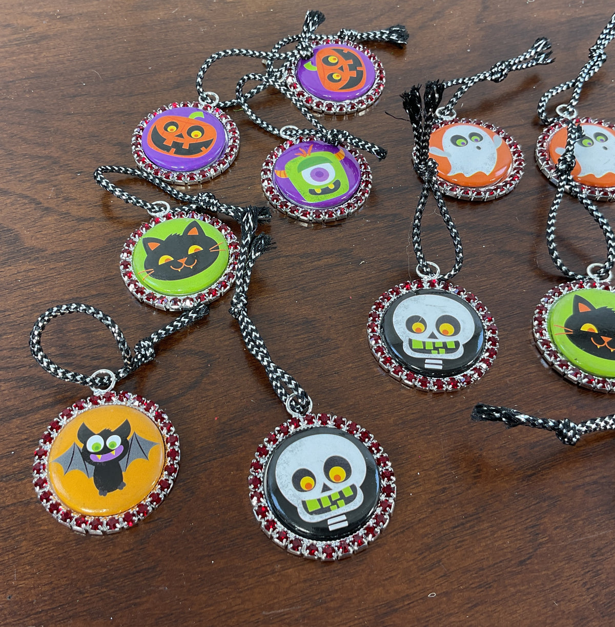AGSD Halloween Decor - Cute Icon Rhinestone Bottle-cap Small Ornaments 12pc Set