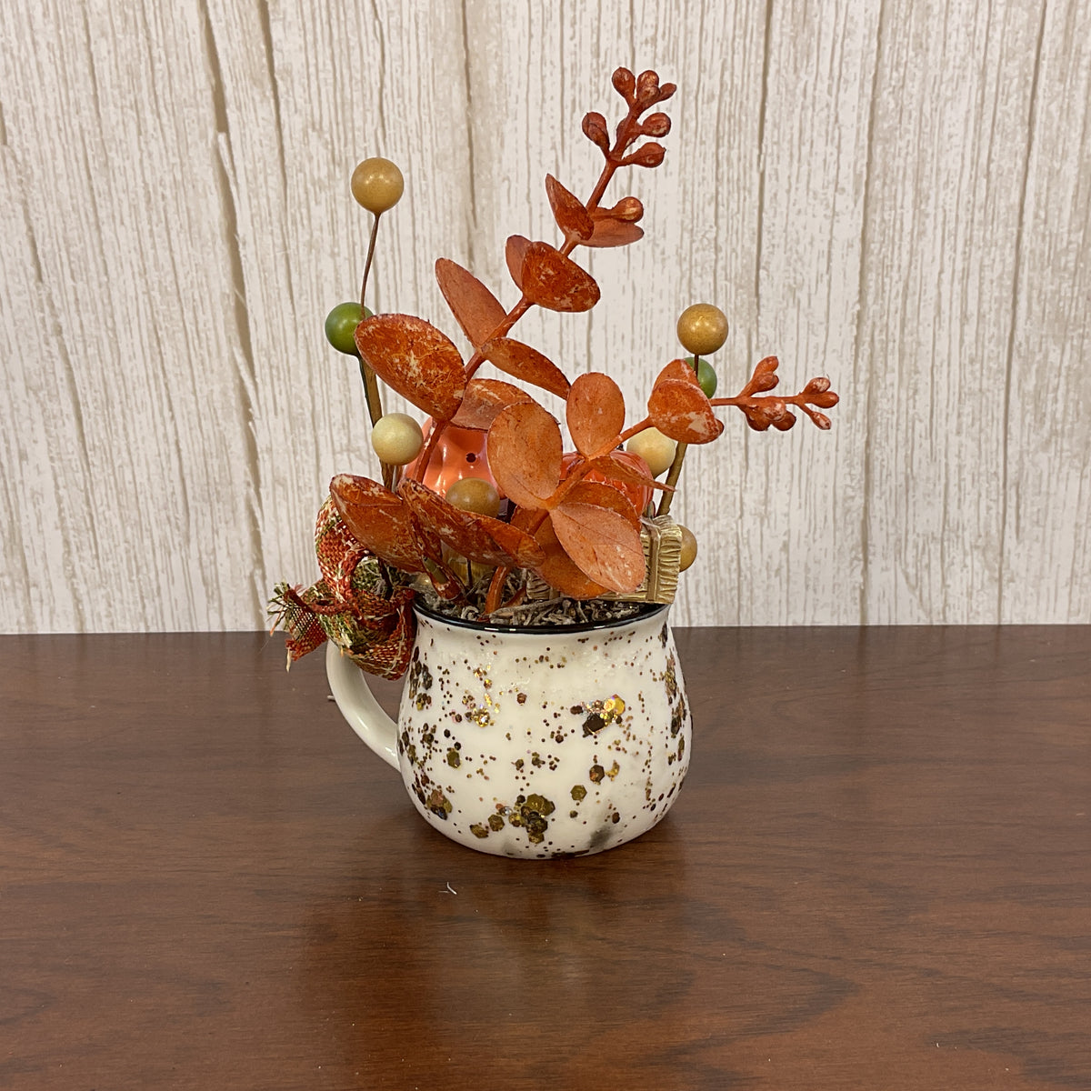 AGSD Halloween Fall Home Decor - Candy Corn Scarecrow Mini Mug Display