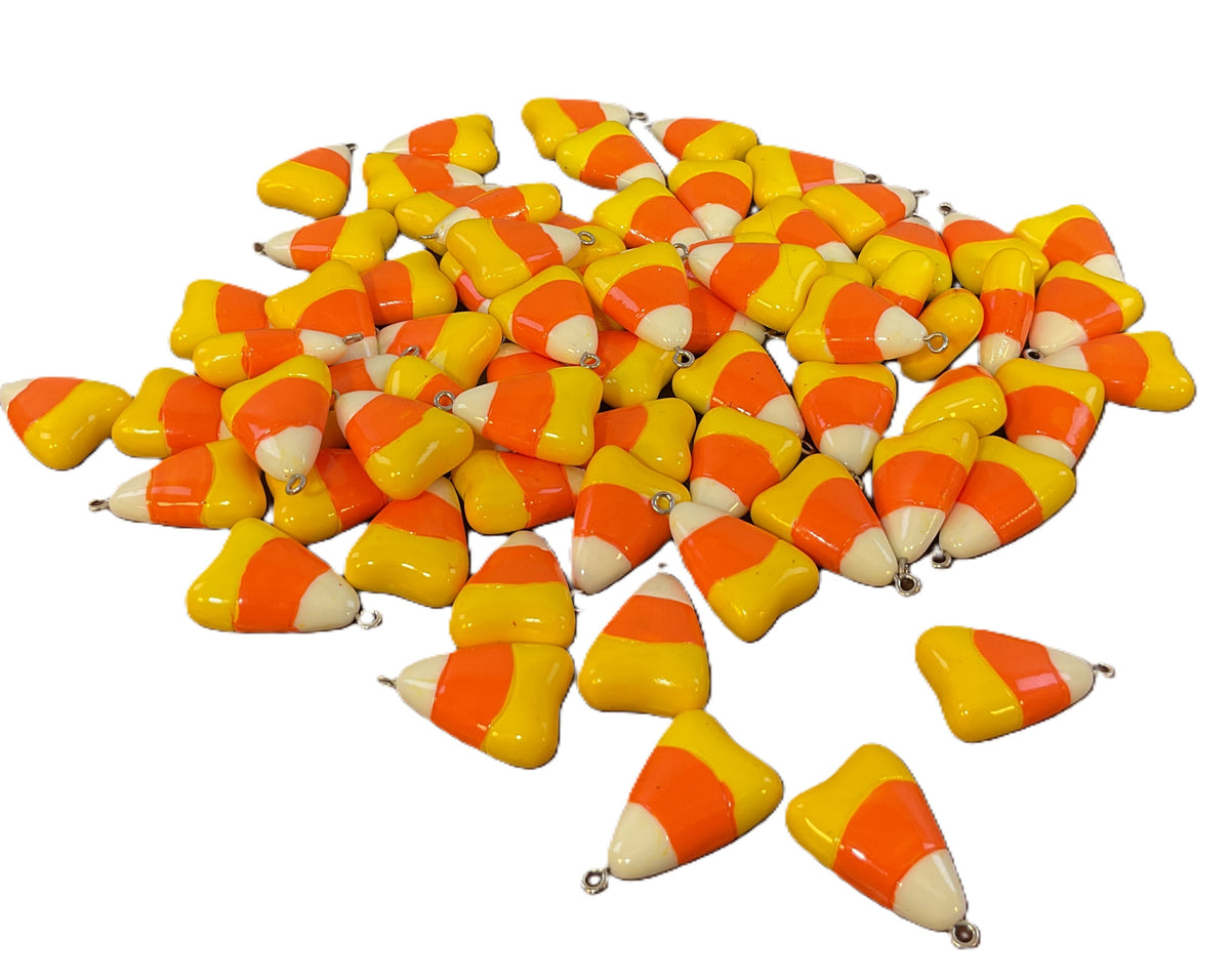 AGSD Craft Supply - Resin Orange White Yellow Candy Corn Beads Charms