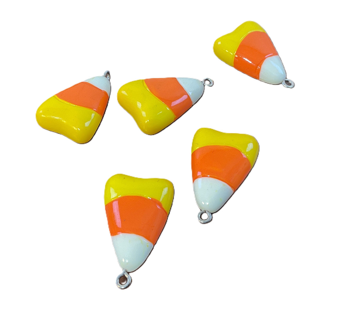 AGSD Craft Supply - Resin Orange White Yellow Candy Corn Beads Charms