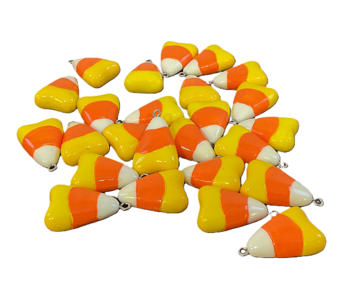 AGSD Craft Supply - Resin Orange White Yellow Candy Corn Beads Charms