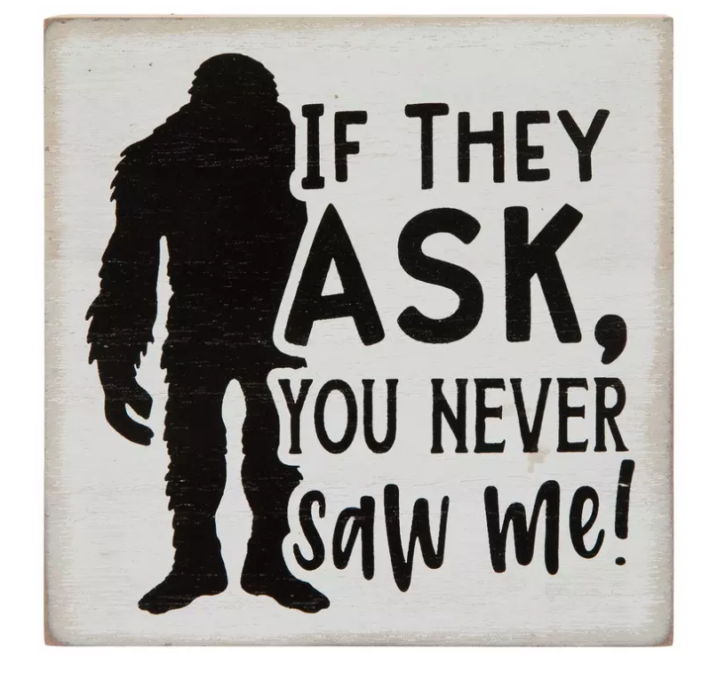 HL Home Decor - Walking Bigfoot Sasquatch Novelty Resin Figurine & Signs 3pc Set