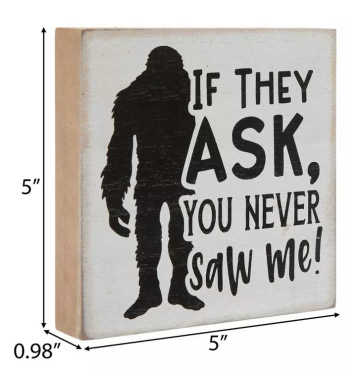 HL Home Decor - Walking Bigfoot Sasquatch Novelty Resin Figurine & Signs 3pc Set