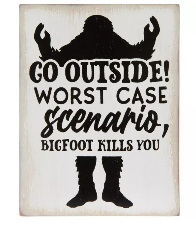 HL Home Decor - Walking Bigfoot Sasquatch Novelty Resin Figurine & Signs 3pc Set