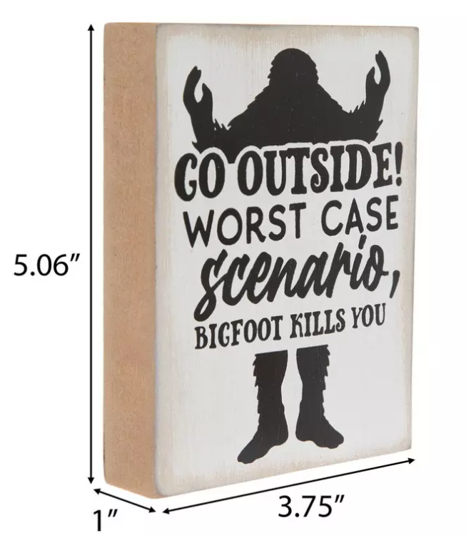 HL Home Decor - Walking Bigfoot Sasquatch Novelty Resin Figurine & Signs 3pc Set