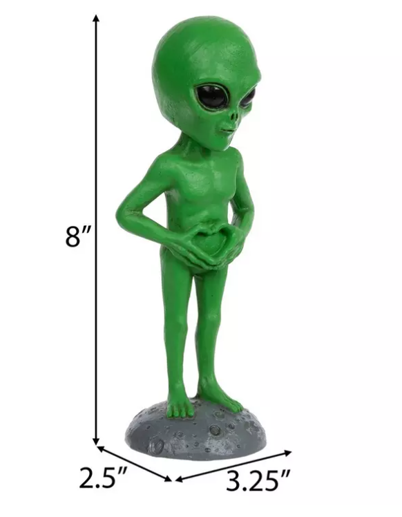 HL Home Decor - Green Alien Bobble Wobble Head Resin Figurine