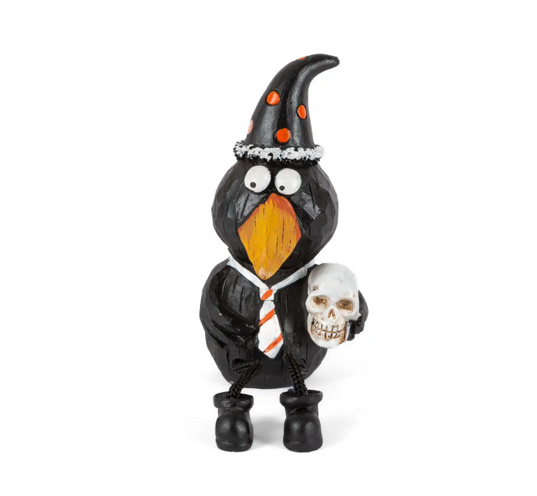 Gerson Halloween Decor - Black Resin Judgemental Black Crow 3pc Set