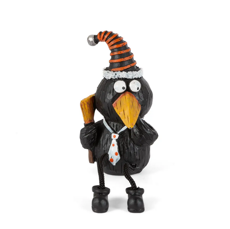 Gerson Halloween Decor - Black Resin Judgemental Black Crow 3pc Set