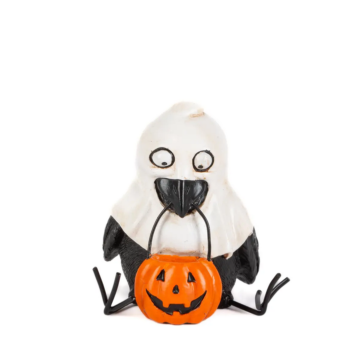 Gerson Halloween Decor - Resin Ghost Judging Black Crow 3pc Set