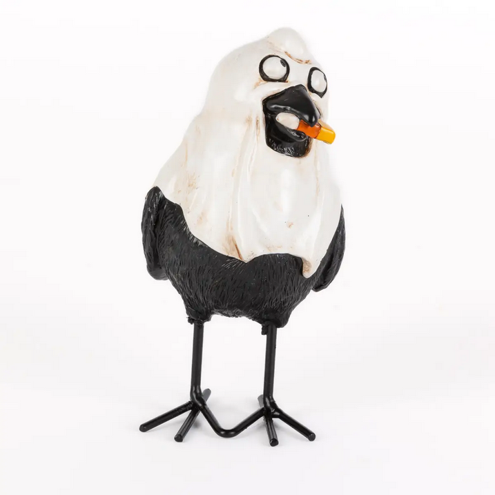 Gerson Halloween Decor - Resin Ghost Judging Black Crow 3pc Set