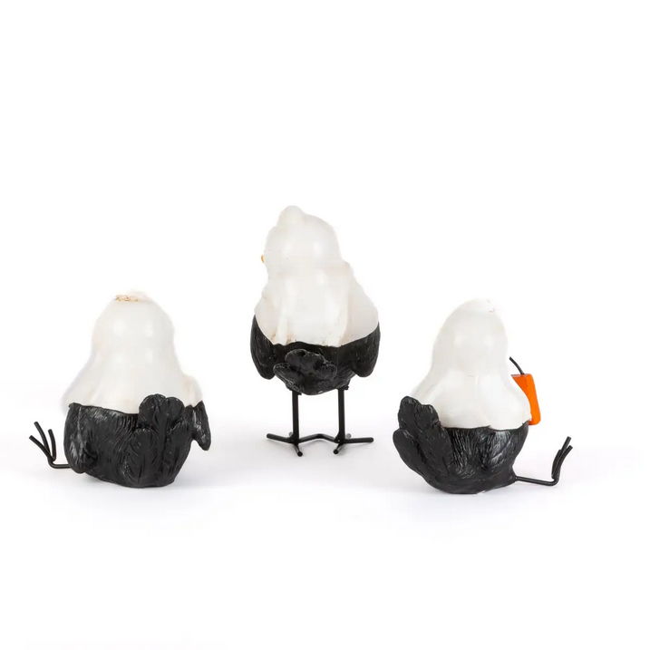 Gerson Halloween Decor - Resin Ghost Judging Black Crow 3pc Set