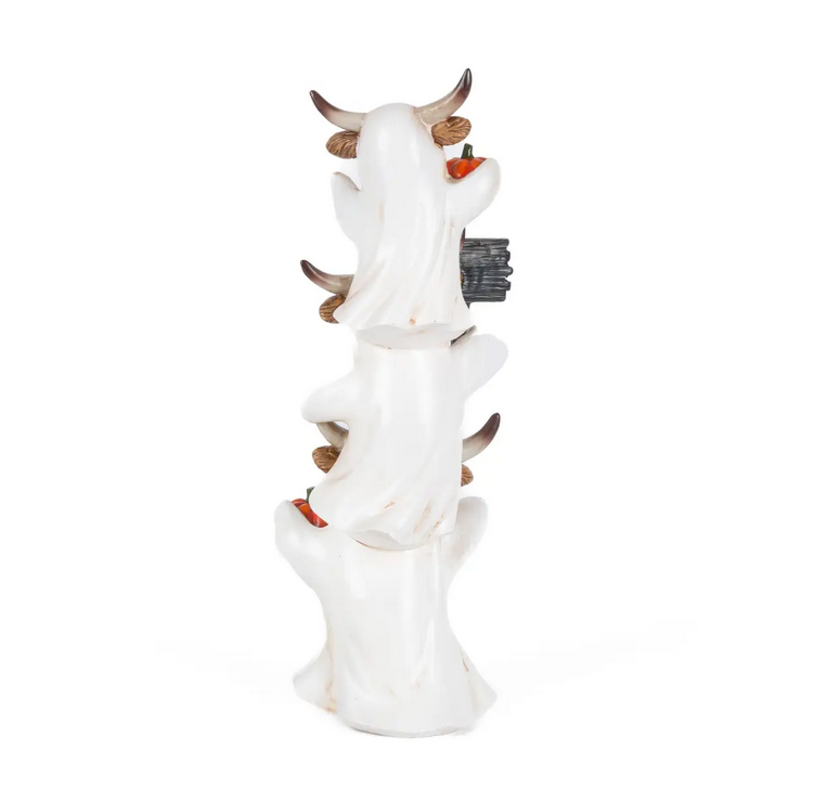 Gerson Halloween Decor - Resin Stacking Ghost Highland Cows Figurine