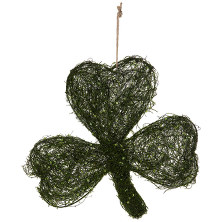 HL St Patrick's Day Decor - Green Moss Shamrock Wreath