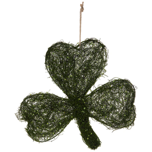 HL St Patrick's Day Decor - Green Moss Shamrock Wreath
