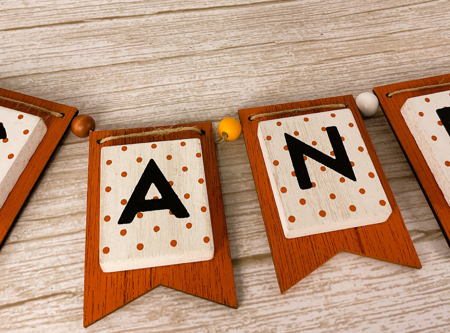 AGD Halloween  Decor - SMALL Candy Wood Tile Banner Garland