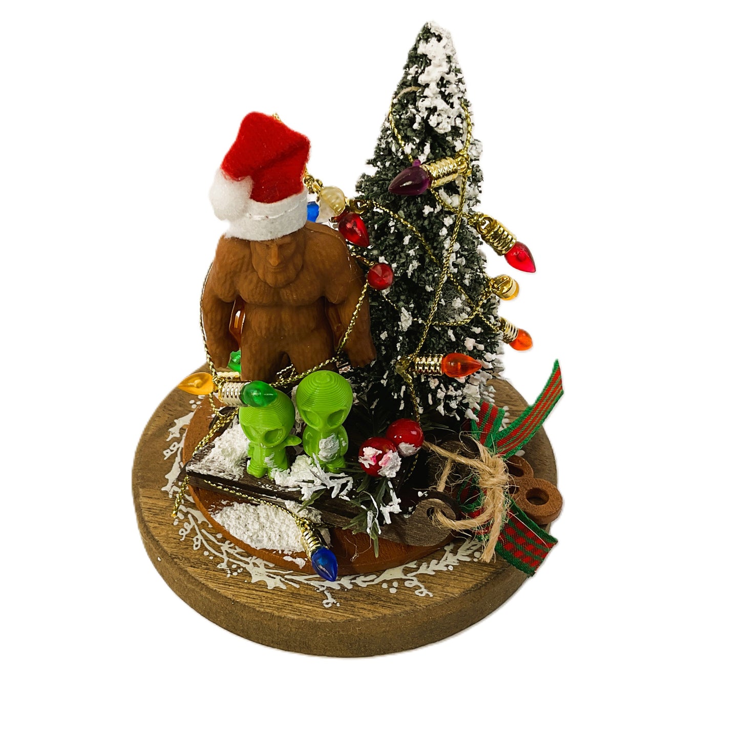 AGSD Christmas Decor - Bigfoot Green Alien Miniature Mini Small Scene