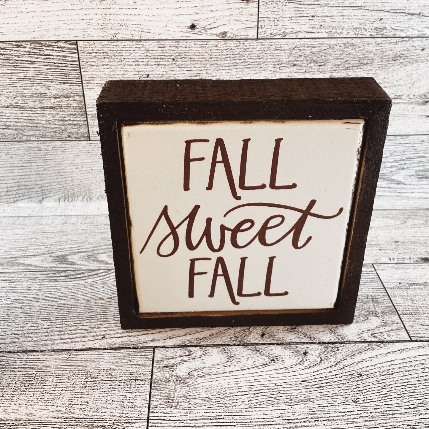 AGD Fall Decor - Small Wood Prim Candy Corn Trees Sweet Sign 4pc Set