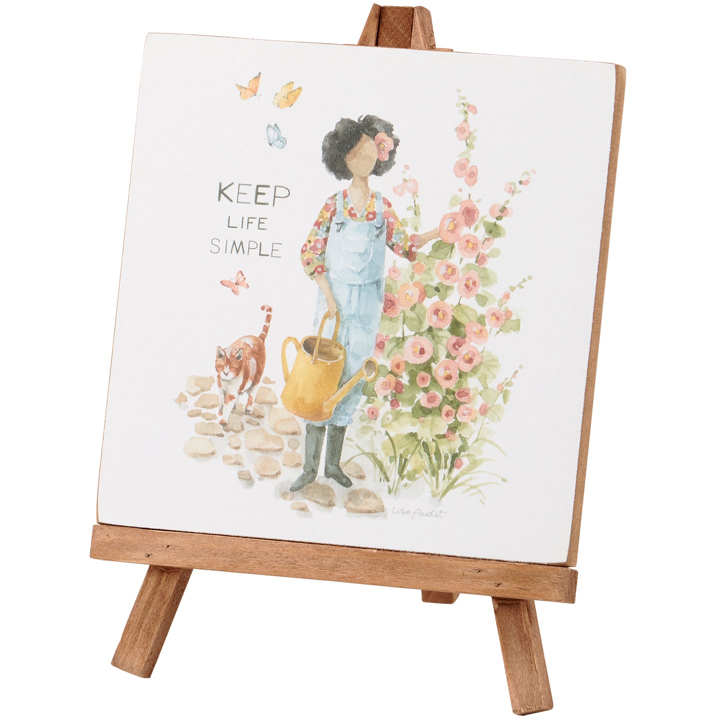 PBK Home Decor - Keep Life Simple Flower Garden Easel Sign
