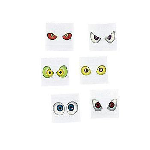 FE-OTC Halloween Party Supply - Glow In the Dark Spooky Eye Tattoos 72pcs