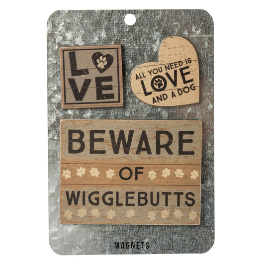 PBK Pet Decor - Wigglebutts Dog Love Magnet Memo 3pc.Set