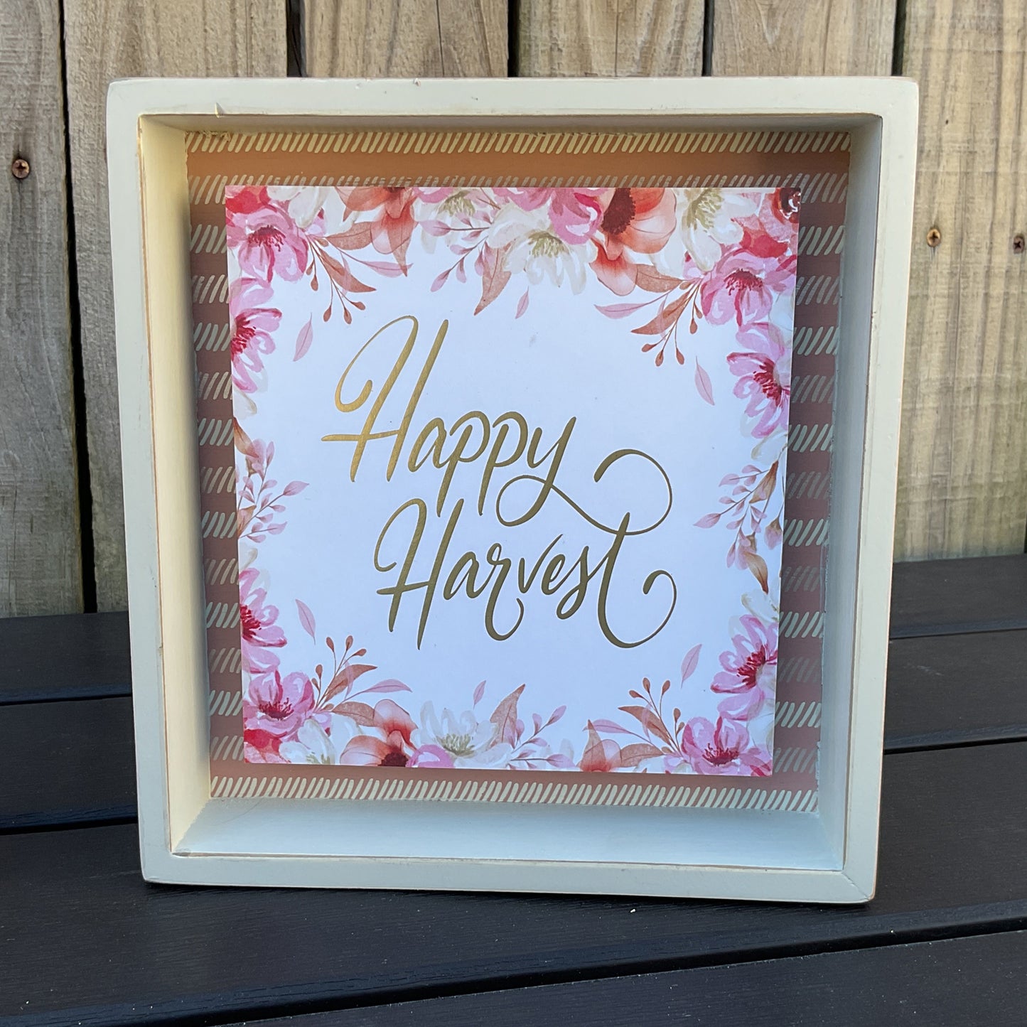 AGSD Fall Decor - Pastel Rose Gold Welcome Harvest Box Signs 2pc