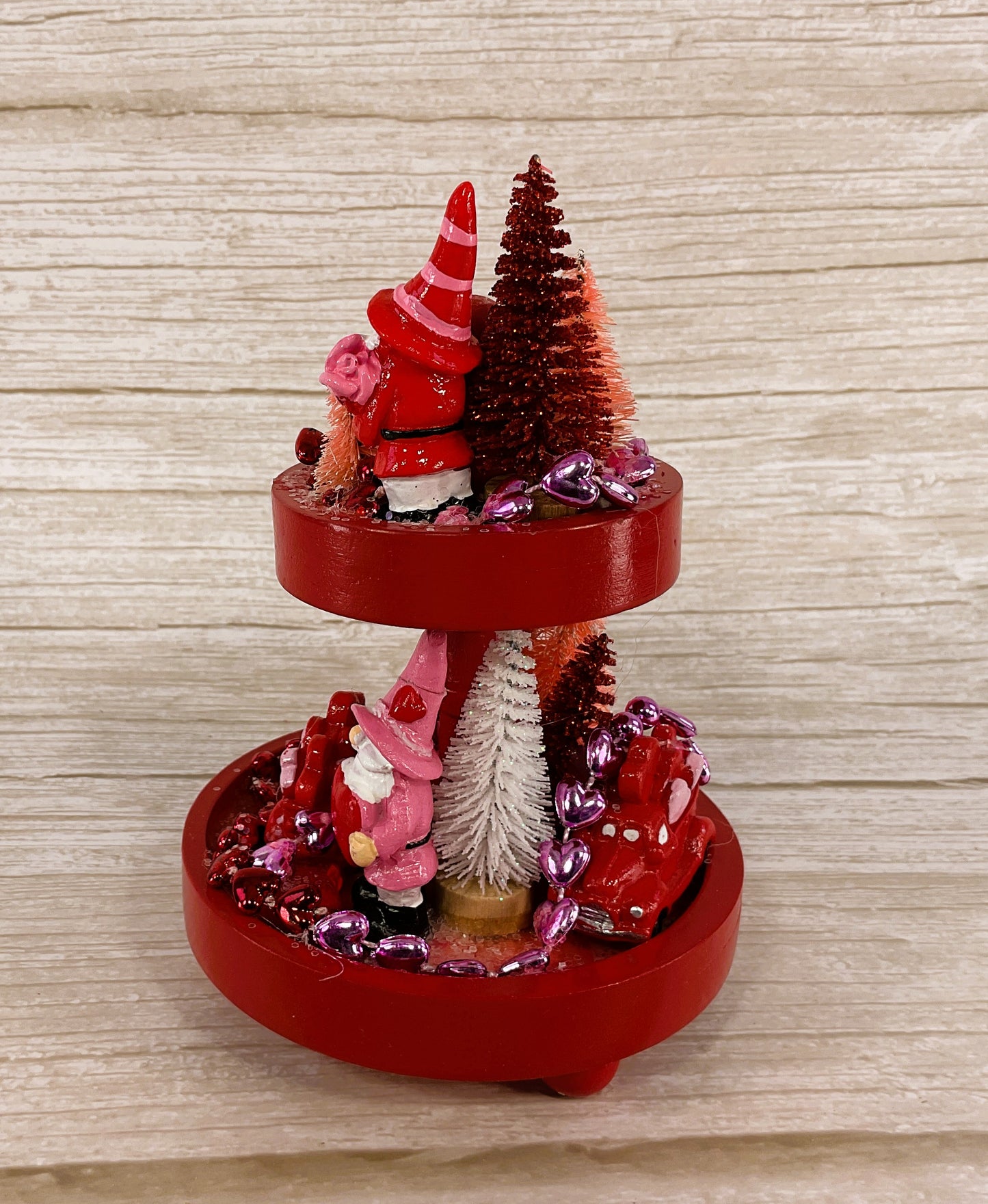 AGSD Valentines Decor - Small Miniature Gnome Truck Tier Tray Display