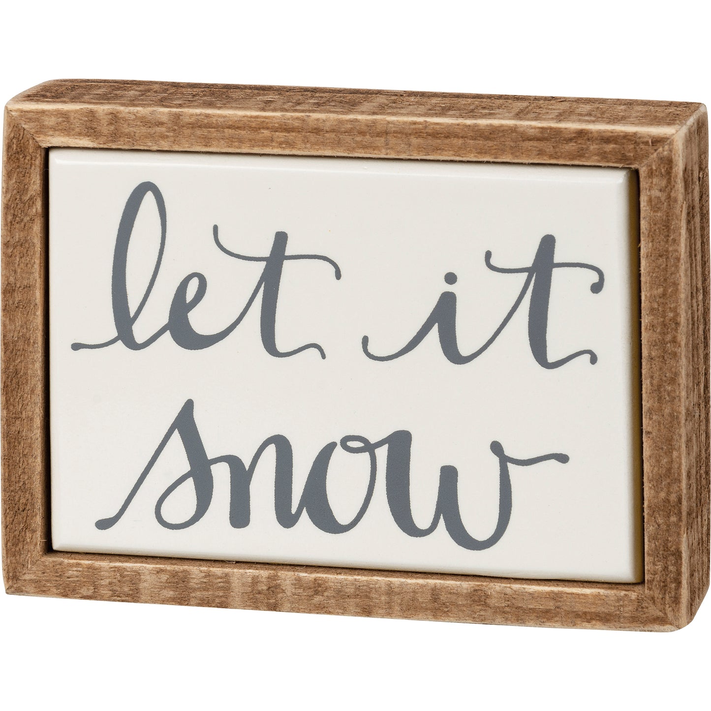 PBK Christmas Decor - Let It Snow Mini Tier Tray Block Box Sign