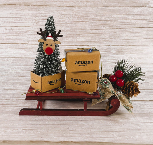 AGSD Christmas Decor - Multi Packages A to Z Delivery Sled Display