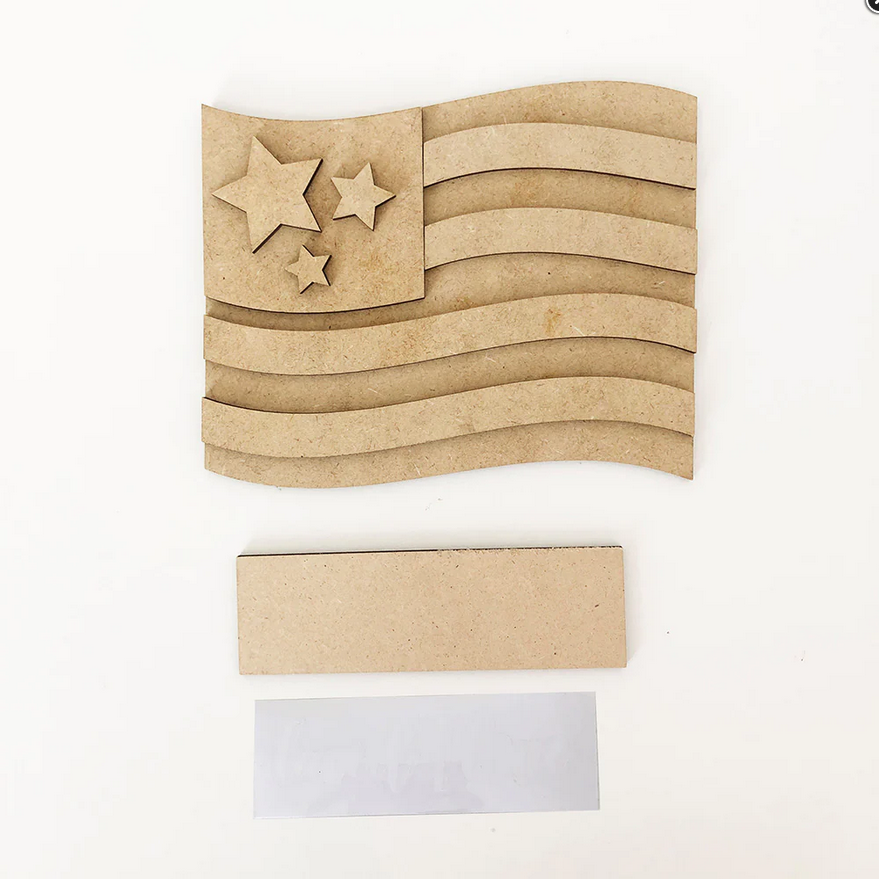 FD Patriotic Craft Supply - Unfinished July 4th Flag Base Kit for Simple Frame