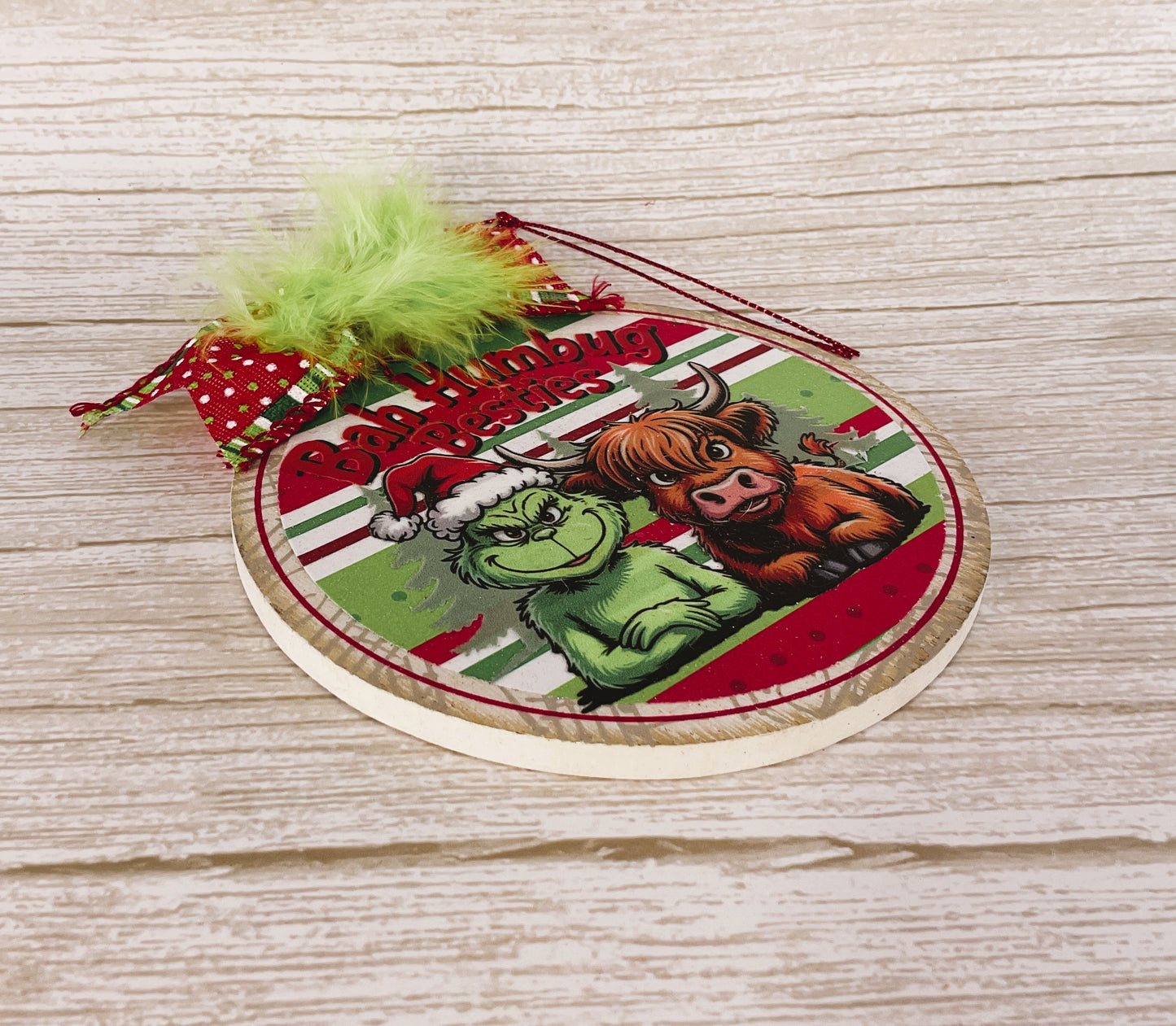 AGSD Christmas Decor - Whimsy Highland Cow Bestie Ornament 5-inch