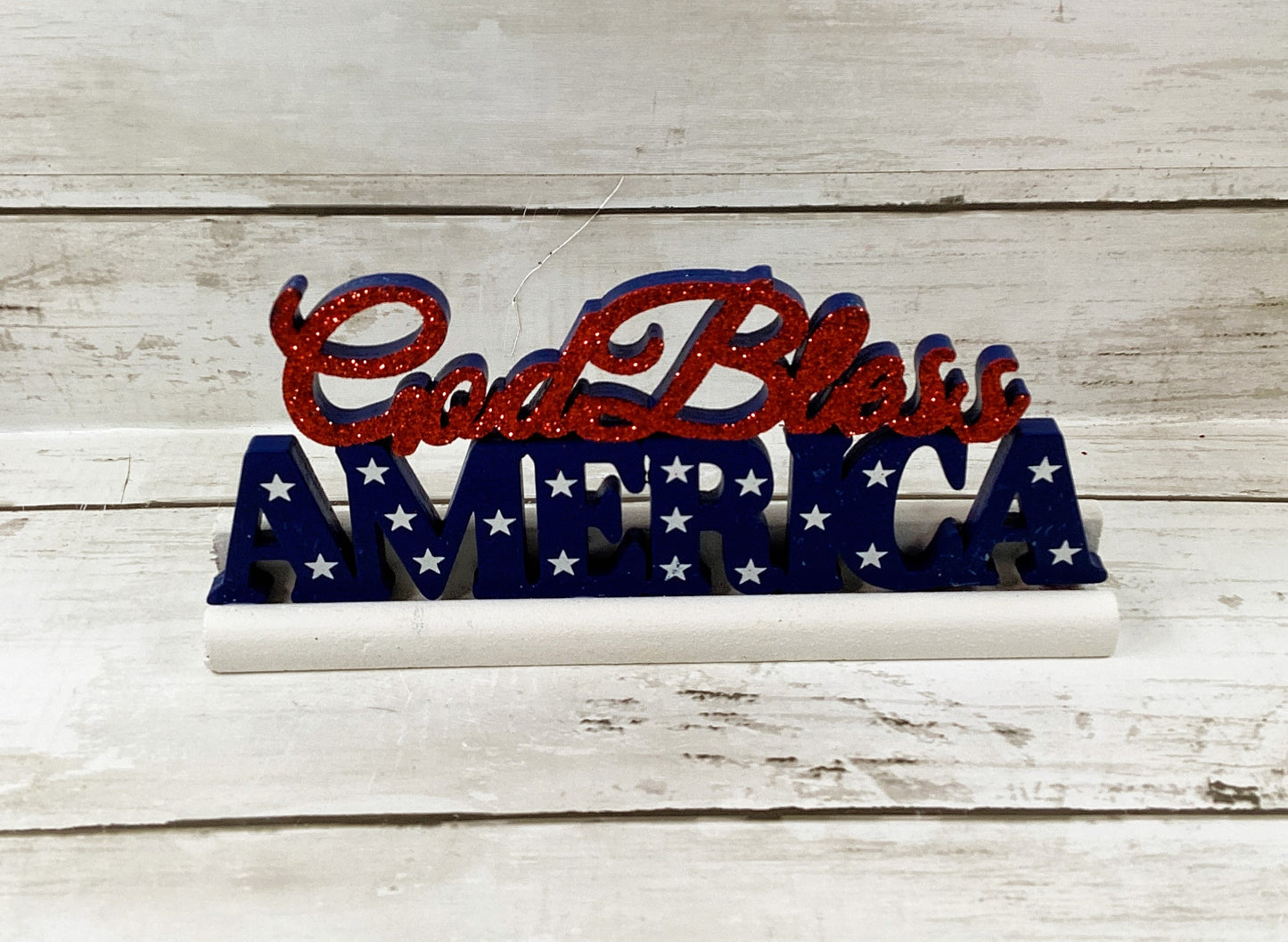 God Bless America Sweet Freedom Freestanding Tile Signs 2pc Set