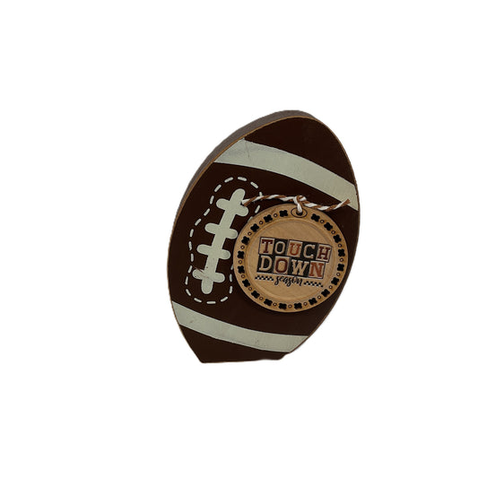 AGSD Fall Decor - Chunky Wood Football Sentiment Icon Sitter