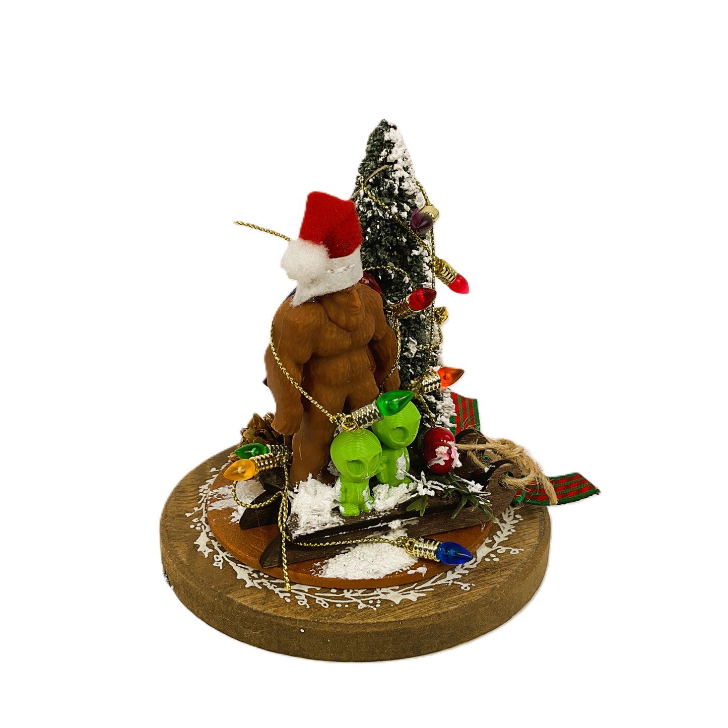 AGSD Christmas Decor - Bigfoot Green Alien Miniature Mini Small Scene