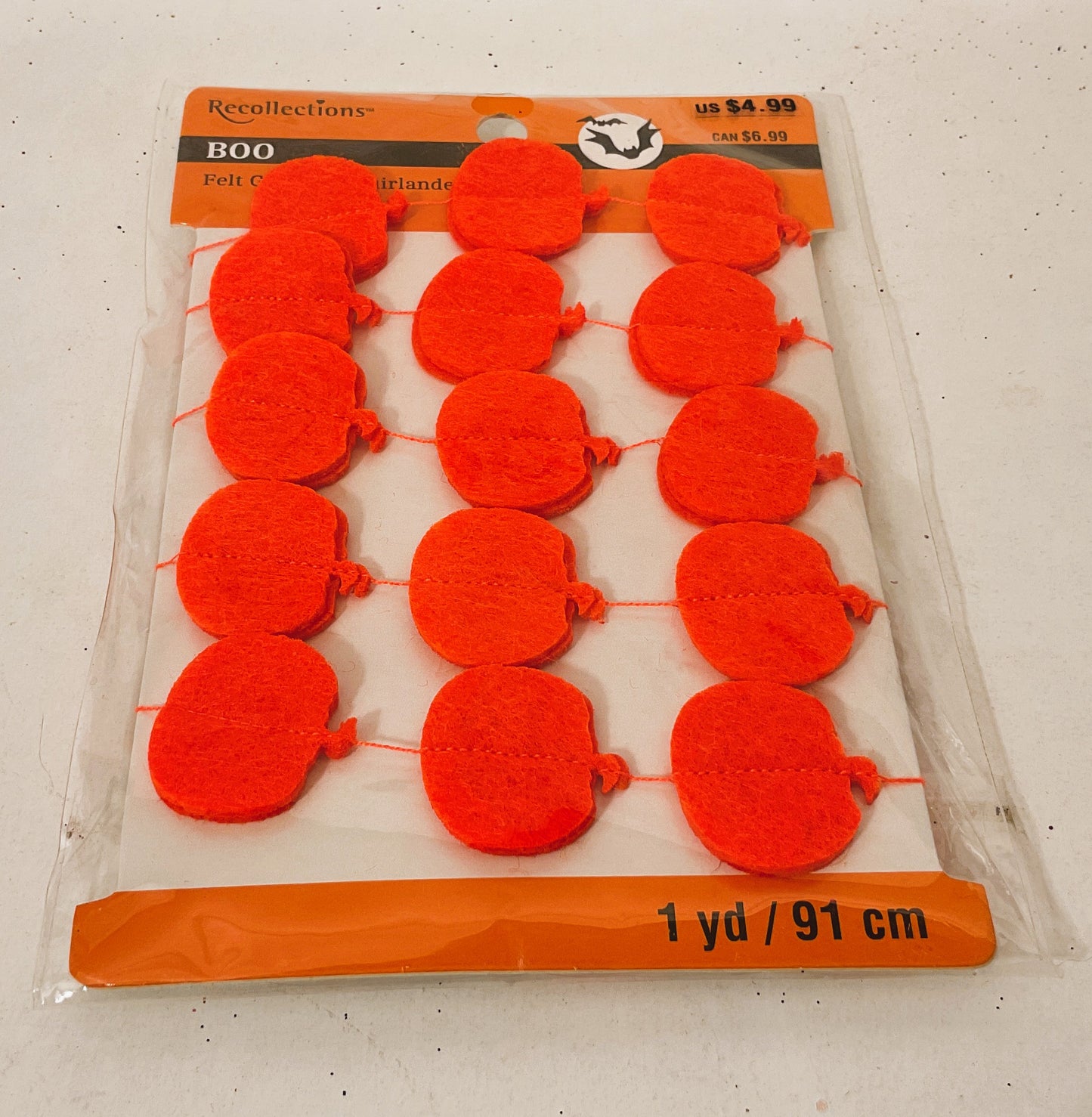 Michaels Halloween Craft Supply - Mini Felt Orange Pumpkin Garland